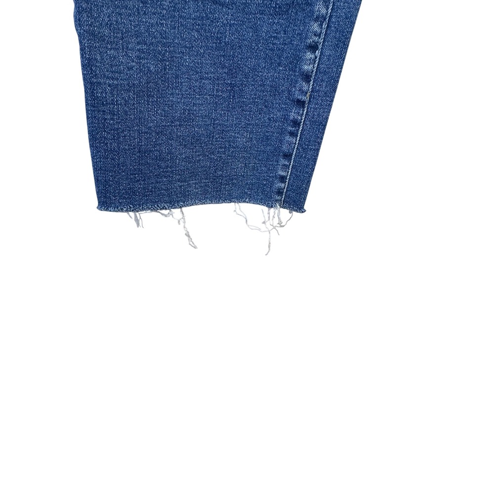 Flying Monkey Prudent Size 32 Distressed High Rise Crop Raw Hem Jeans Dark Wash - Picture 5 of 6